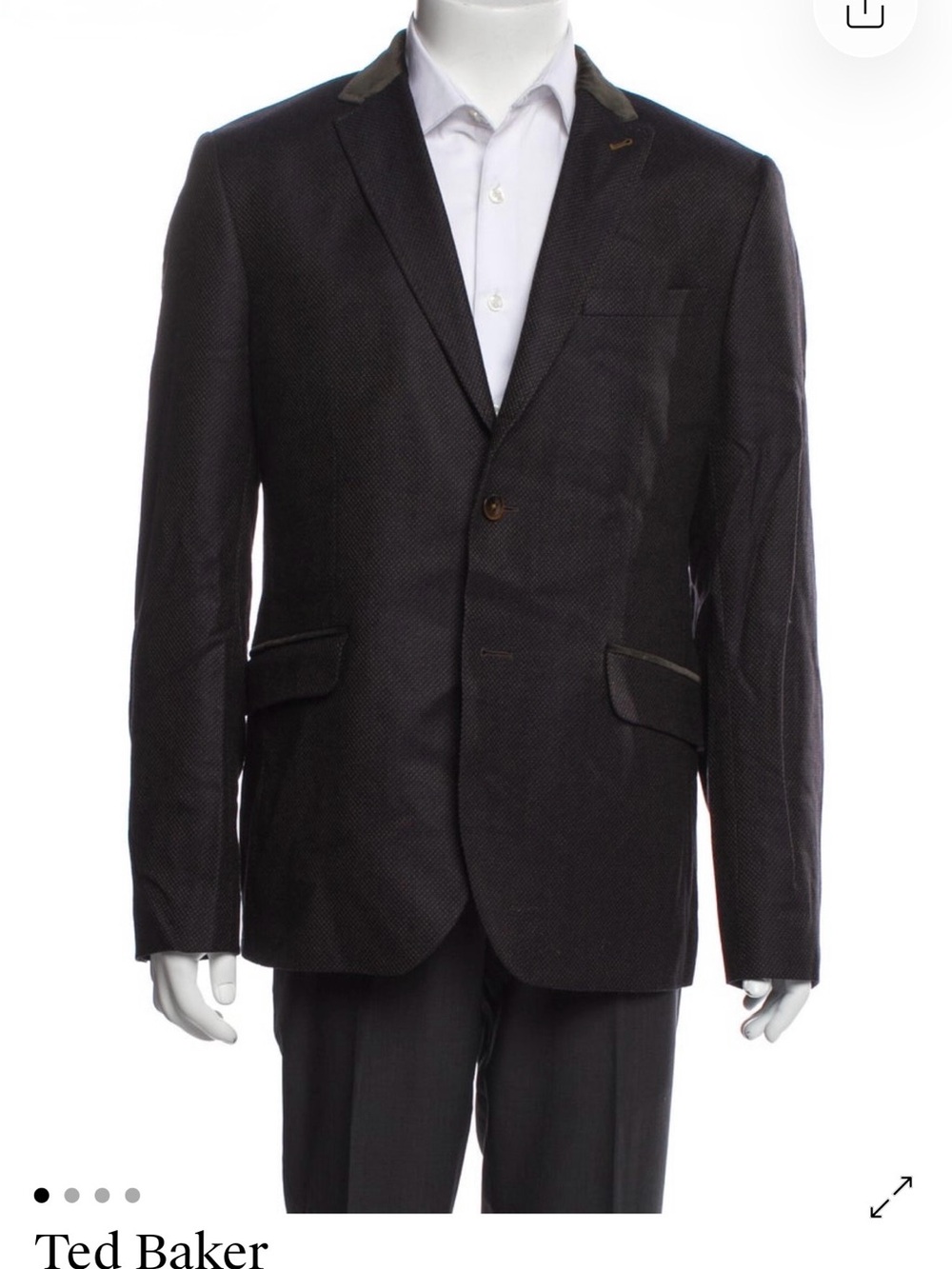 Ted Baker Men's Brown Patterned Single-Breasted Blazer